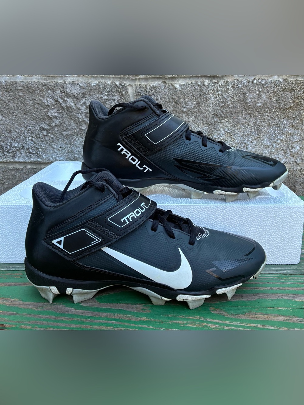 Nike Force Trout 8 Keystone Mold CZ5911-011 Men Sz 9.5 Black Mid Baseball Cleats